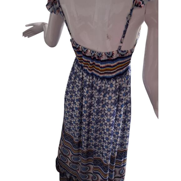 Y2K Charlotte Russe Babydoll Womens size Medium Boho Flowy Chiffon Maxi Dress - Picture 5 of 13